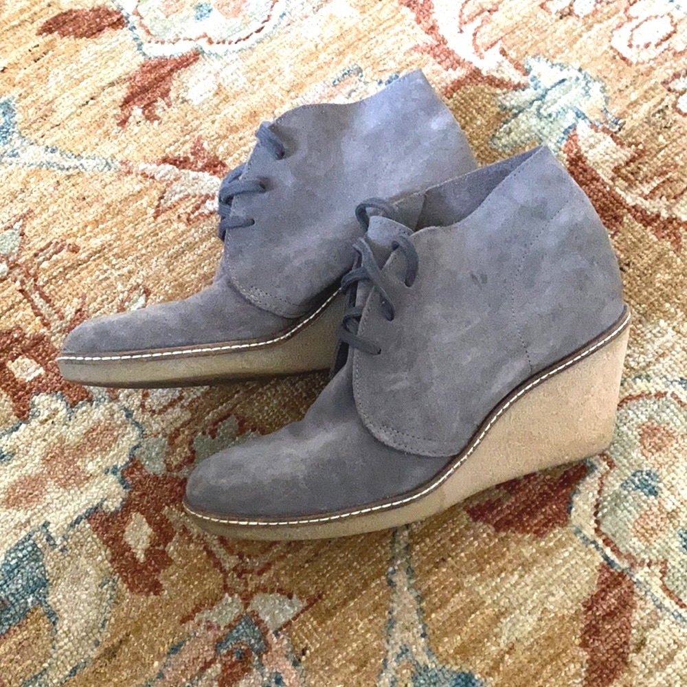 J. Crew Suede MacAlister Gray Lace Up Bootie